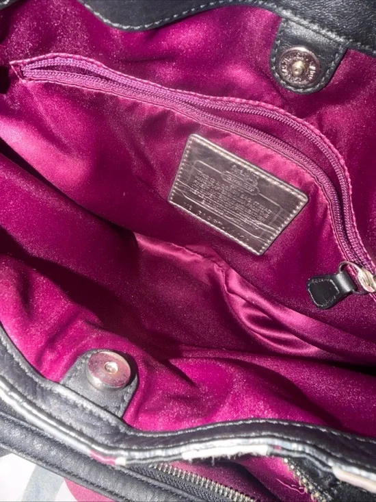 Vintage COACH MAGGIE OP ART HOBO PURPLE CHAINLINK SATCHEL HANDBAG  F0967-14420 - Picture 6 of 10